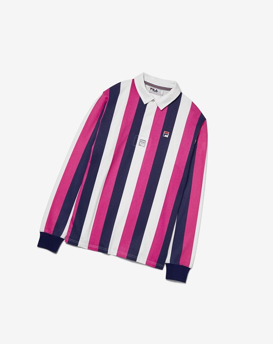 Fila Grover A Strisce Rugby Blu Marino Bianche | 2309ENTJU
