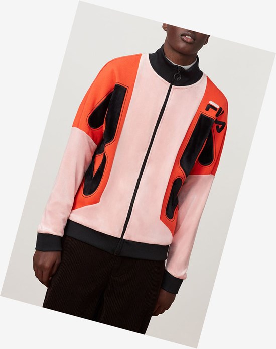 Fila Harlen Velour Pista Jacket Pshad/Ctom/Blk | 0541SEZCU