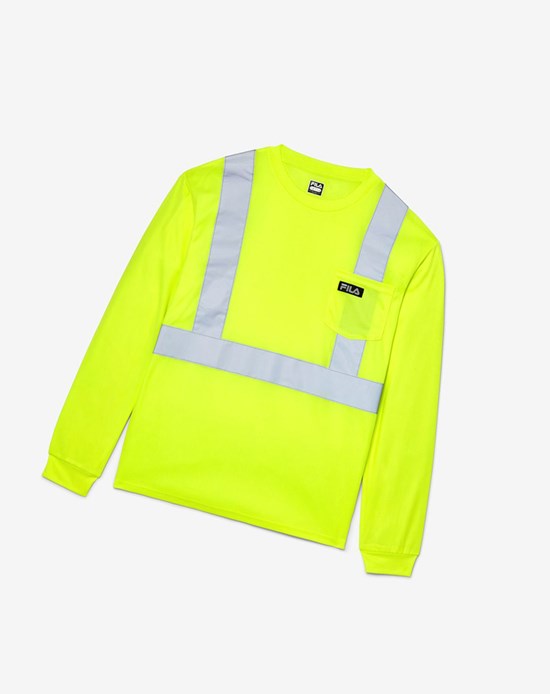 Fila High Visibility Long Sleeve Lavoro Shirt Gialle | 4092YTWXA