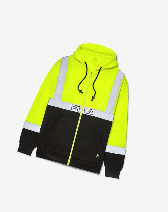 Fila High Visibility Long Sleeve Lavoro Hoodie Gialle | 5398ZNKWH