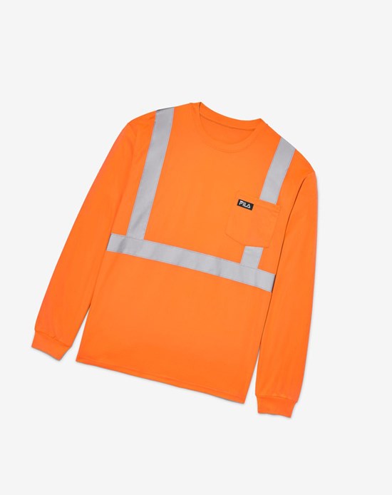 Fila High Visibility Long Sleeve Lavoro Shirt Arancioni | 6741FXRHO