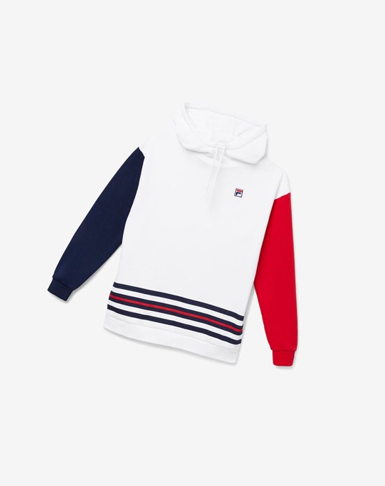 Fila Indu Hoodie Bianche Rosse | 8954LUBPN
