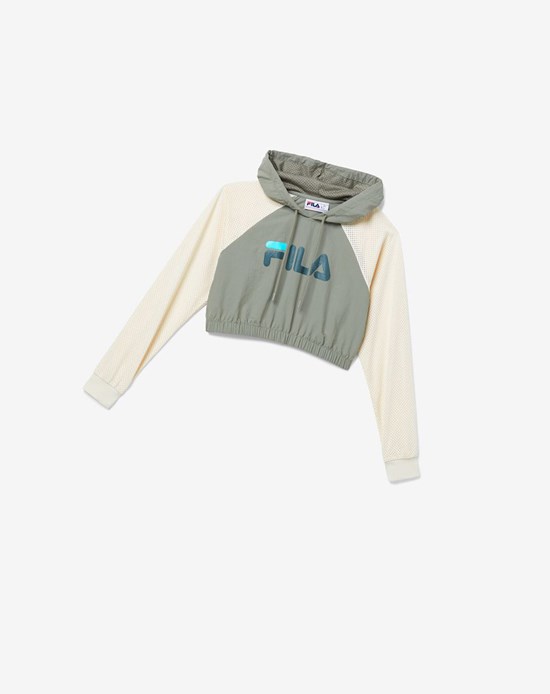 Fila Isha Cropped Hoodie 396 Vetivir / Turtledove / Urban Chic | 2160UIFDM
