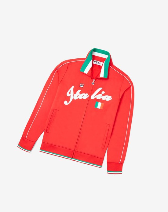 Fila Italia Pista Jacket Rosse Bianche | 6218IGCPW