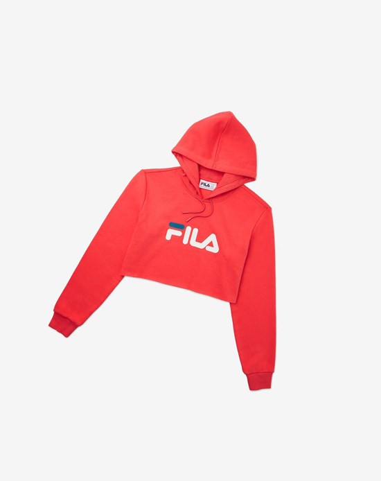 Fila Lalage Cropped Hoodie Bianche Blu | 4760ZPROL
