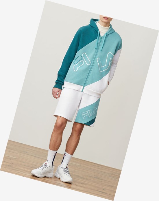Fila Lazaro Hoodie Paci/Dtrq/Wht | 4932HWXMR