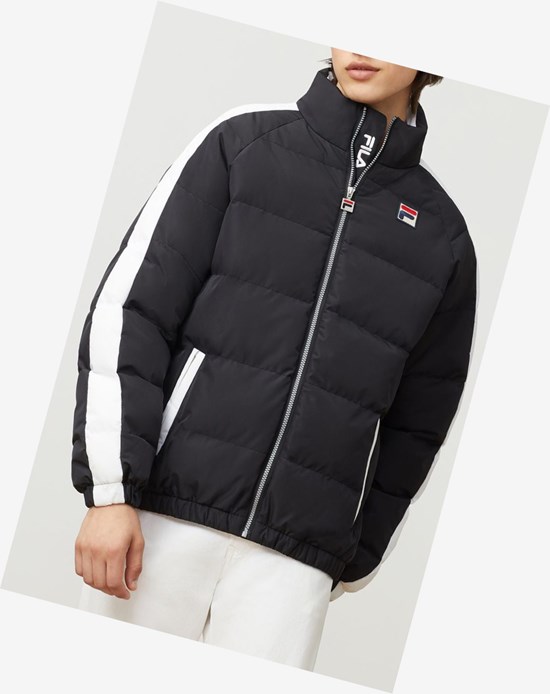 Fila Ledger Puffa Jacket Blk/Wht | 7513VNSPG