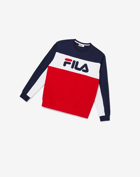 Fila Lesner Fleece Crew 410 Peac/Wht/Cred | 7196RCZDV