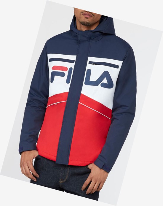 Fila Linden Jacket Navy/Wht/Cred | 5672GJFVS