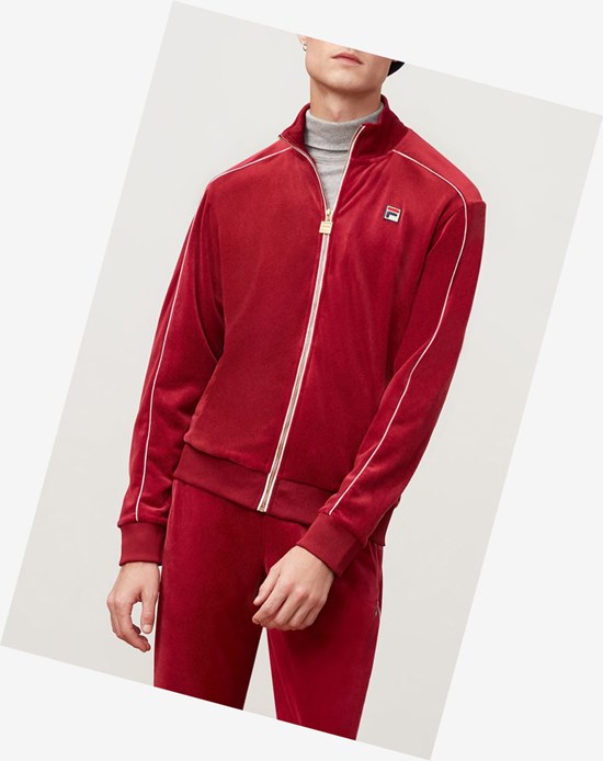 Fila Lineker Velour Jacket Tred/Wht | 7501KGNOU