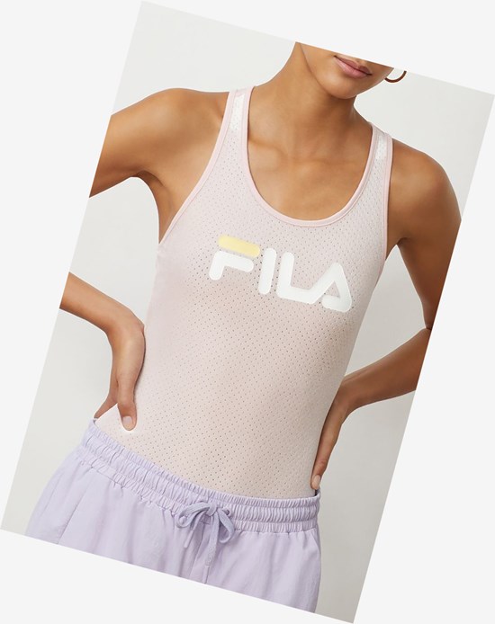 Fila Lupita Racerback Bodysuit Pkchk/Wht/Pban | 0981DGZCS