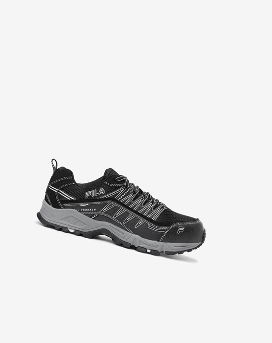 Fila Memory All Terrain Peak Slip Resistant Steel Punta Shoe Boots Blk/Blk/Msil | 1642ZFQPJ