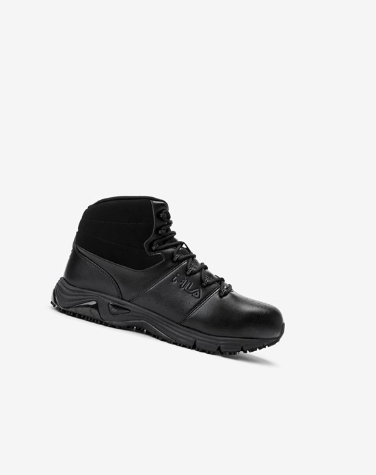 Fila Memory Breach Slip Resistant Steel Punta Shoe Boots Black/Black/Blk | 9637NCIOJ