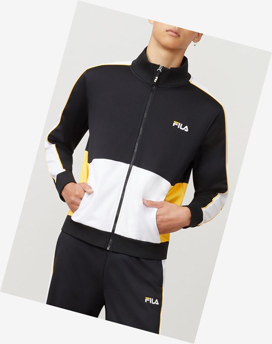 Fila Michele Jacket Blk/Wht/Gfus | 1680MZUCH