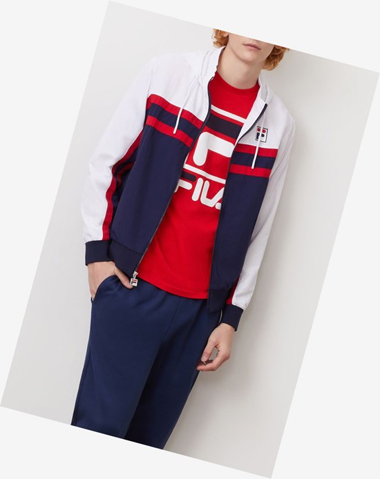 Fila Mirko Con Cappuccio Vento Jacket Peac/Cred/Wht | 0935TLXUP
