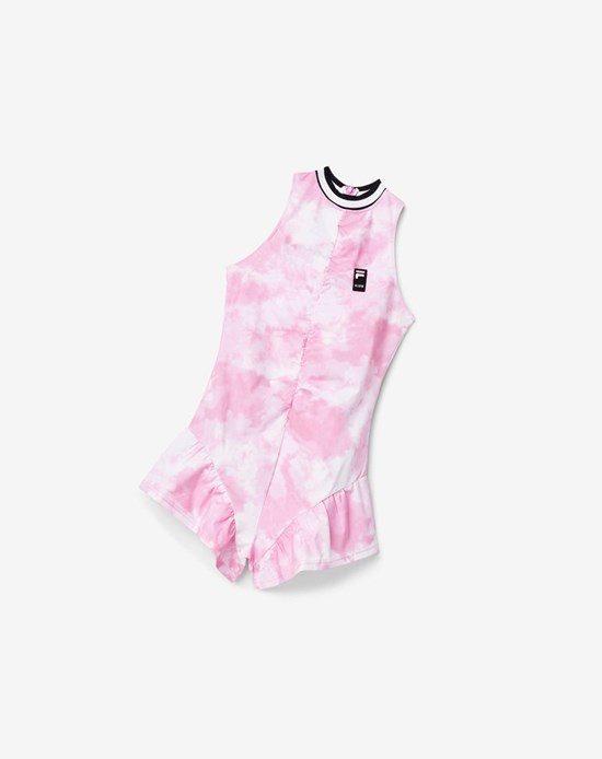 Fila Msgm X Fila Tie Dye Romper Vestito Rosa | 3459WZDSI
