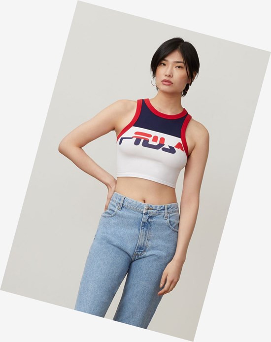 Fila Nellie Crop Racer Tank Peac/Cred/Wht | 9145NHXRT