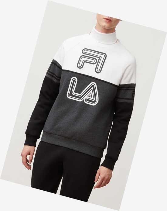 Fila Owen Sweatshirt Wht/Charm/Blk | 4807INJUB