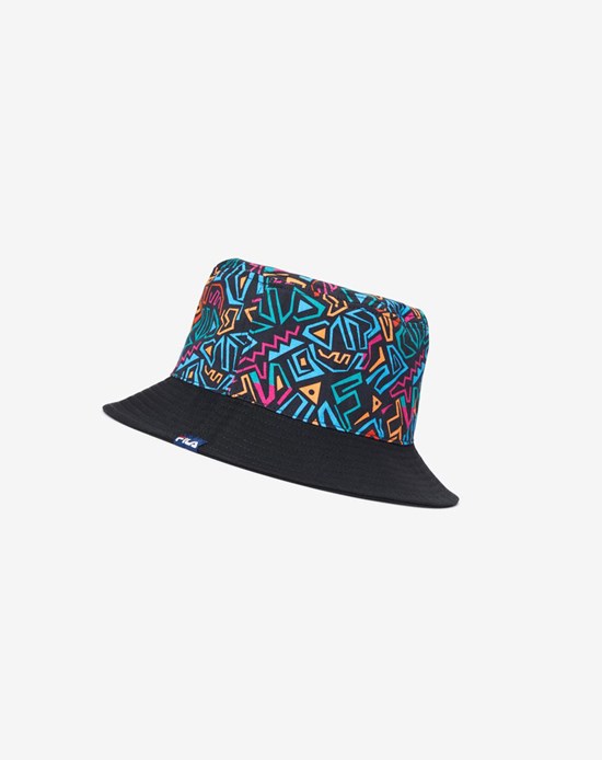 Fila Printed Twill Bucket Hat Nere | 4693OQMNF
