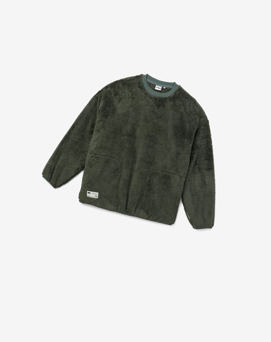 Fila Project 7 Boa Fleece Sweatshirt Khaki | 1026NPQKW