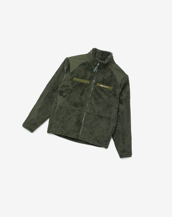 Fila Project 7 Boa Fleece Zip Up Khaki | 9163HSZNO