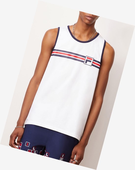 Fila Quillan Tank Bianche Blu Marino Rosse | 1904FOAZN