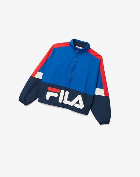 Fila Reid Pista Jacket Blu Rosse | 5127OKUMS