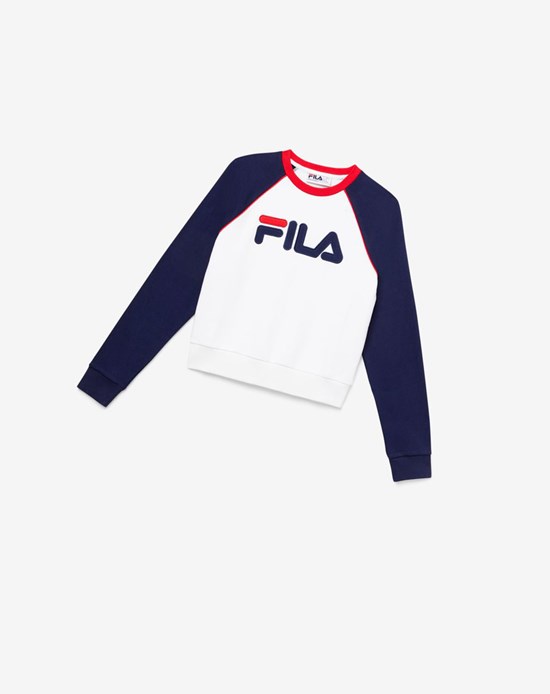 Fila Riccarda Sweatshirt Bianche Rosse | 8710ESQHX