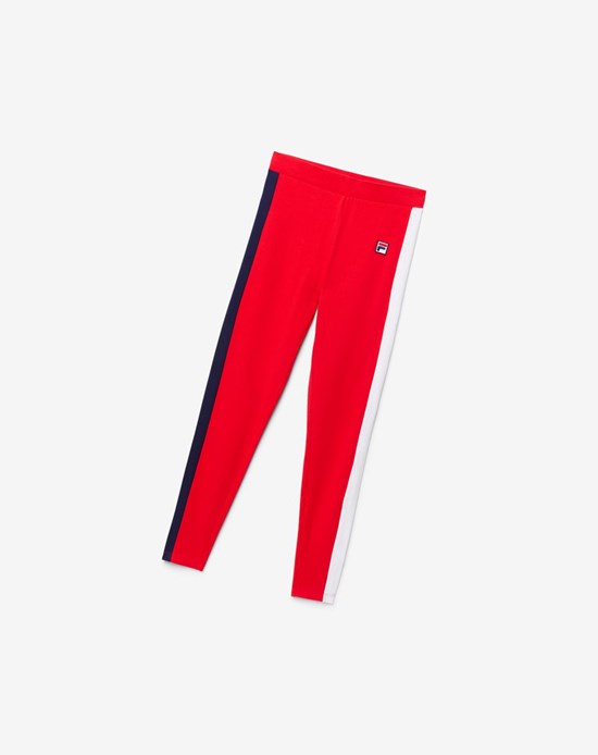 Fila Riviera Legging Rosse Bianche | 0365NAERX