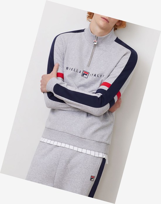Fila Romolo 1/2 Zip Sweatshirt Lgrym/Peac/Cred | 3259XRWEL