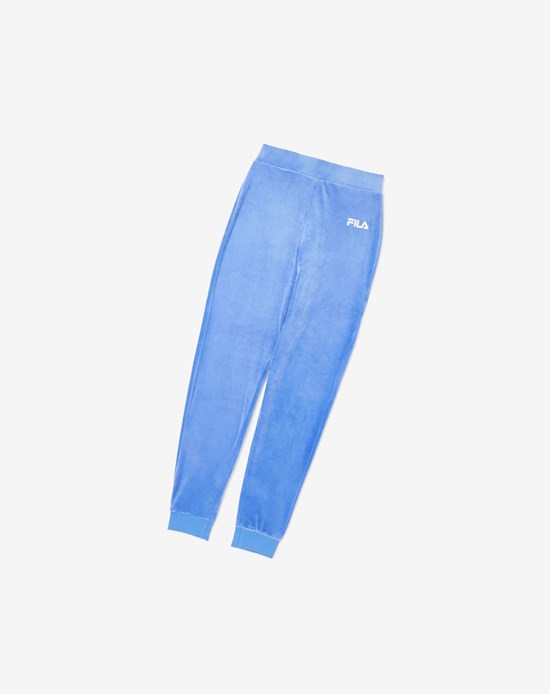 Fila Sara Velour Jogger Blu Bianche | 1736WKFYP