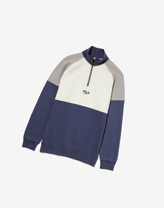 Fila Sebastian Half Zip Pullover 290 Ash / Rabbit | 0289KRPZT