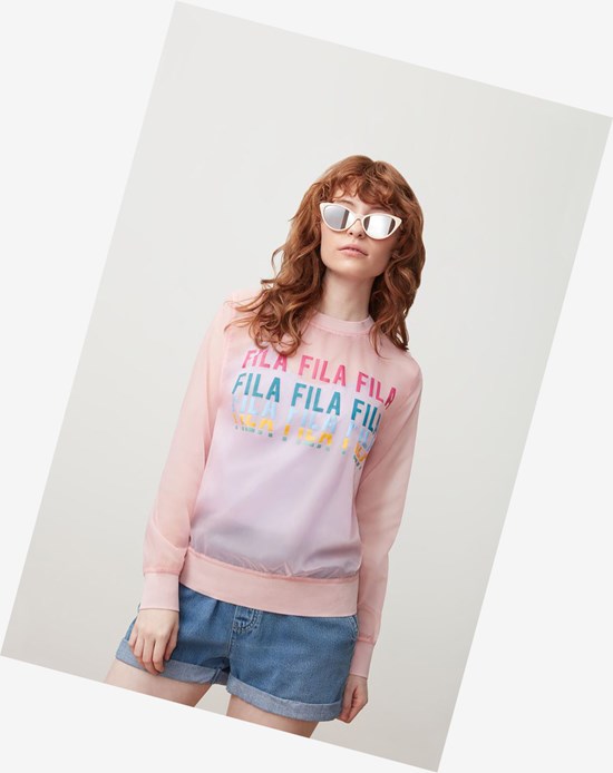Fila Sol Sheer Woven Sweatshirt Pkchk/Fprp | 0279OAEXZ