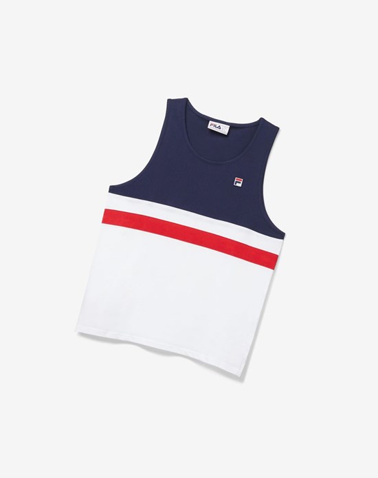 Fila Stoke Tank Bianche Blu Marino Rosse | 0396GJESL