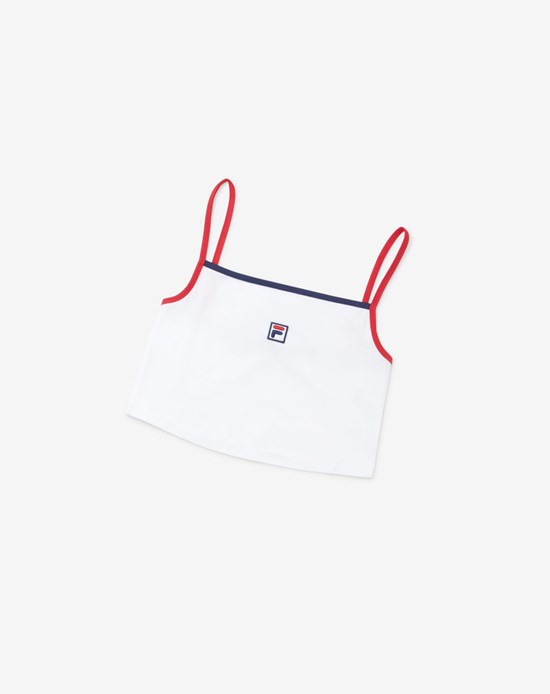 Fila Sun Cropped Tank Bianche Rosse | 0158CUSMW