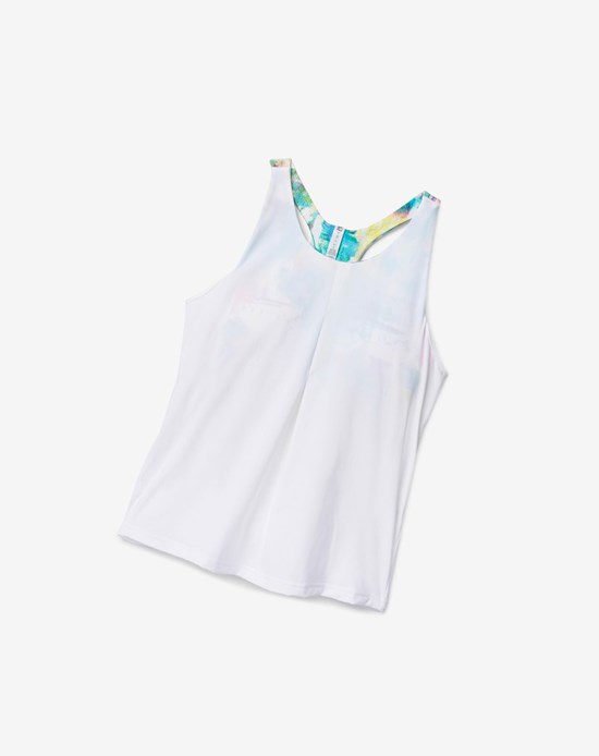 Fila Tie Breaker Double Layer Racerback Tank Bianche | 0978KDEWA