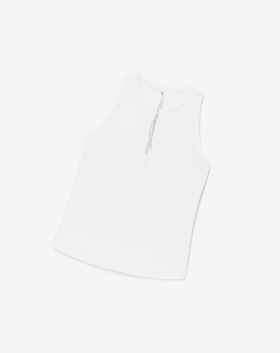 Fila Tie Breaker Front-zip Full Coverage Tank Bianche | 8964BASZH