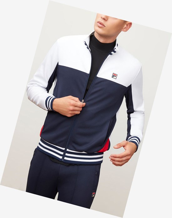 Fila Tiebreaker Pista Jacket Wht/Peac/Cred | 1602QFNOU