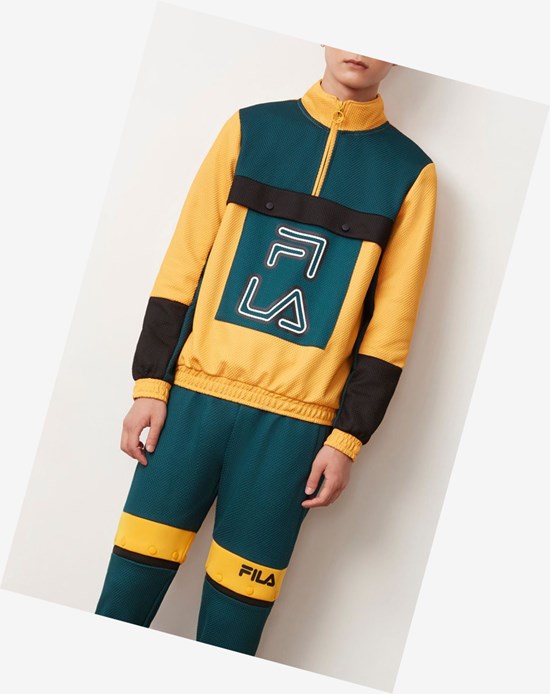 Fila Tiger Mesh 1/4 Zip Atdp/Citr/Blk | 9216EGMYI
